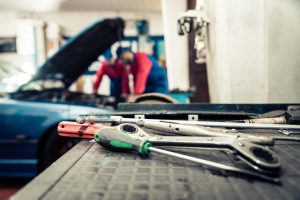 Car mechanic at work